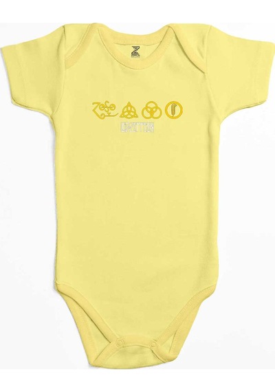 Zepplin Giyim Led Zeppelin Zoso Yellow Mavi Bebek Body Zıbın