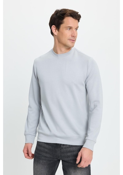 Tudors Erkek Relax Fit Rahat Kesim Uzun Kollu Ekstra Yumuşak Bisiklet Yaka Gri Sweatshirt-41867 Gri