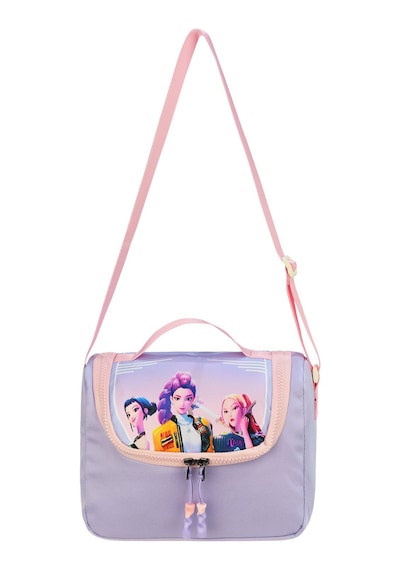 K-pop Baskılı Ortopedik Su Geçirmez Ultra Lüx Okul Çantası Termal Beslenme Ve Kalemlik Mor