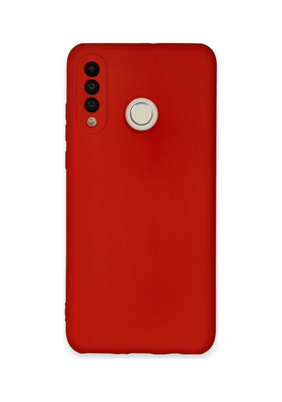 Huawei P30 Lite Uyumlu İçi Kadife Lansman Tasarım Silikon Telefon Kılıfı Kırmızı