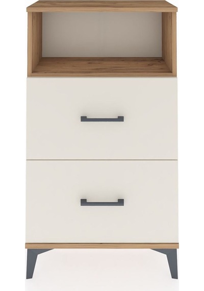 Arges Komodin Tek Raflı 2 Çekmeceli 60x30x106 Çam-aytaşı Atlas Çam