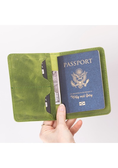 Bloominbag Viaggio Voyager Olive Chic Deri Pasaport Ve Kart Kılıfı Yeşil