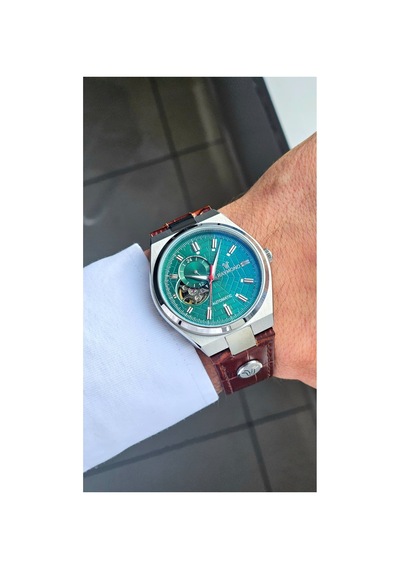 Rym-250424-dr Nh39a Mekanizmalı Otomatik Erkek Kol Saati - Safir Cam - Deri Kordon - 2 Yıl Garanti S Gümüş