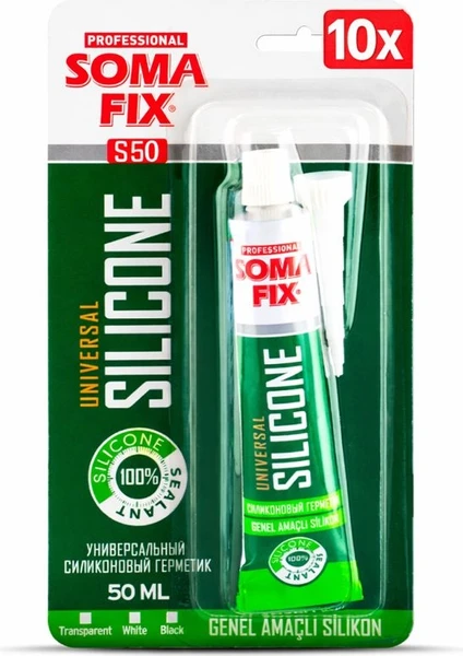 10 Adet Genel Amaçlı Tüp Silikon Yapıştırıcı Şeffaf 50 Ml Şeffaf