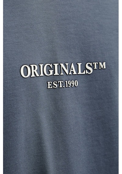 Jack & Jones Erkek Jorıslıngton Bisiklet Yaka Kısa Kollu %100 Pamuk T-shirt 12273157 Gri Gri