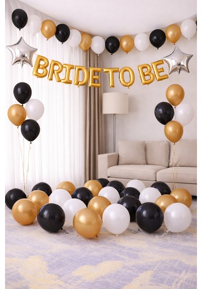 Gold Altın Bride To Be Yıldız Folyo Balon Süsleme Seti Mekan Oda Bekarlığa Veda Partisi Malzemeleri