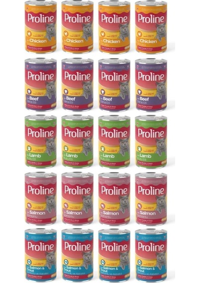 Pro Line Karışık Çeşit Konserve Kedi Maması 20 x 400 G