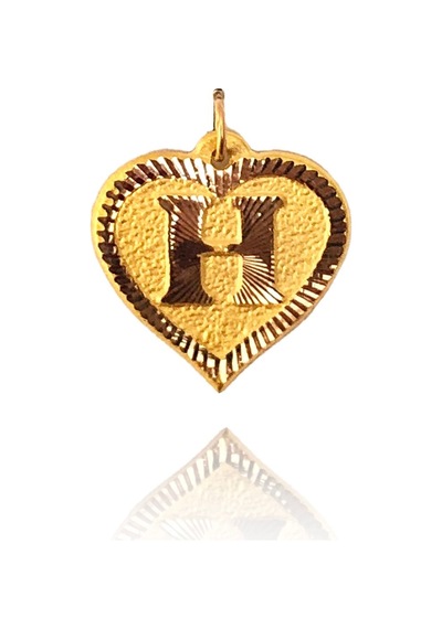 0.25 Gram 14 Ayar H Harfi Kalp Kolye Ucu