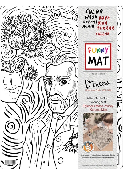 Akademi Çocuk Funny Mat - Vincent 30x40cm - Yeni Açık Gri