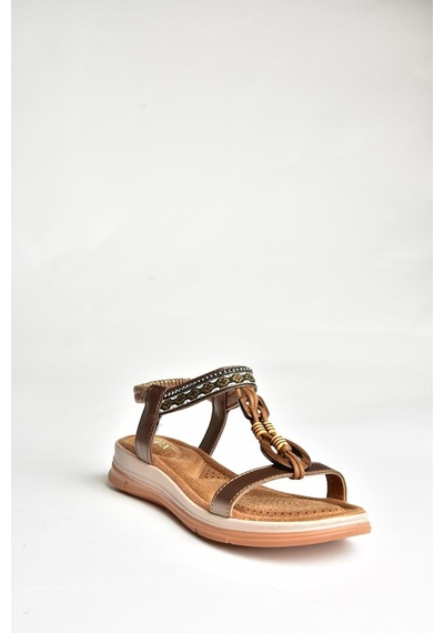 Fox Shoes U258616809 Bakır Kadın Sandalet Bakır-suni Deri Bakır