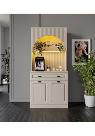 Siena Kum Beji Mini 90 Cm Komple Mdf Led Aydınlatmalı Kahve Köşesi