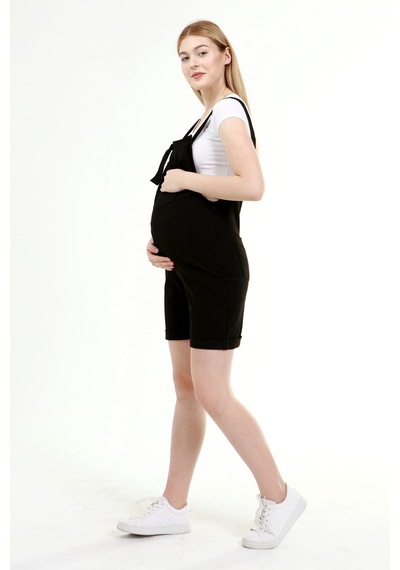Luvmabelly Myrb6205 - Siyah Hamile Şort Salopet-siyah