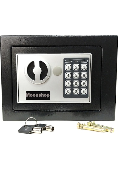 Moonshop Elektronik Şifreli Para Çelik Ve Otel Kasası 3 MM Montaj Ekipman