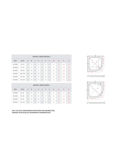 120 X 120 Oval Flat H:7 Duş Teknesi Beyaz