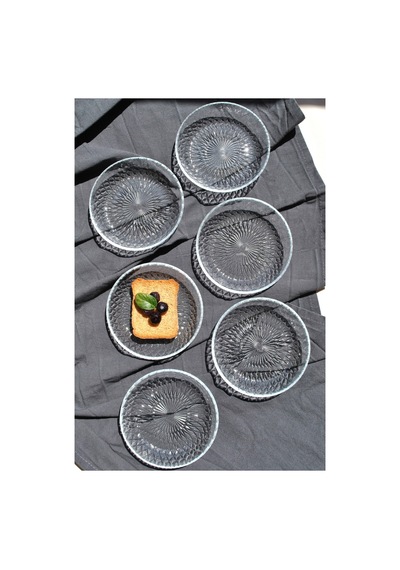 6'lı Cam Kase Mini Kahvaltılık Çerezlik Meze Tabağı 12 Cm İkramlık- Adenya Şeffaf