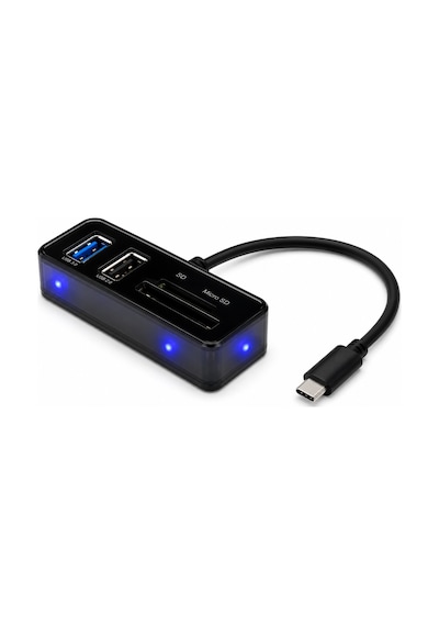Büro Ev Ofis Cihazları İçin 4port 10gbps Typec3.2 Gen2 Kart Okuyucu Hub