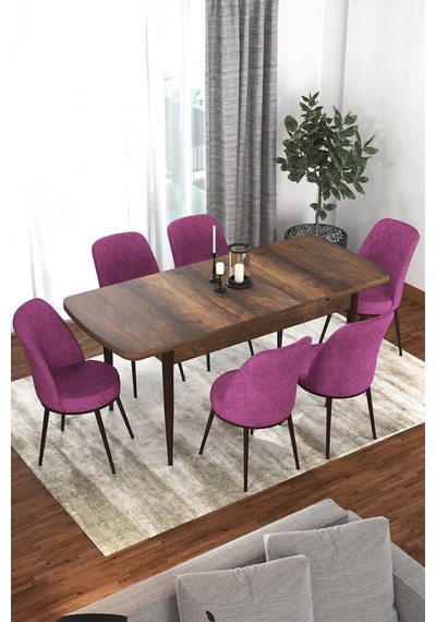 Canisa Kor Serisi 70x114 Açılabilir Mutfak Masası Takımı Barok Desen Masa 6 Mor Sandalye Masa Barok Sandalyeler Mor Canisa Kor Serisi 70x114 Açılabilir Mutfak Masası Takımı Barok Desen Masa 6 Mor Sandalye Masa Barok Sandalyeler Mor