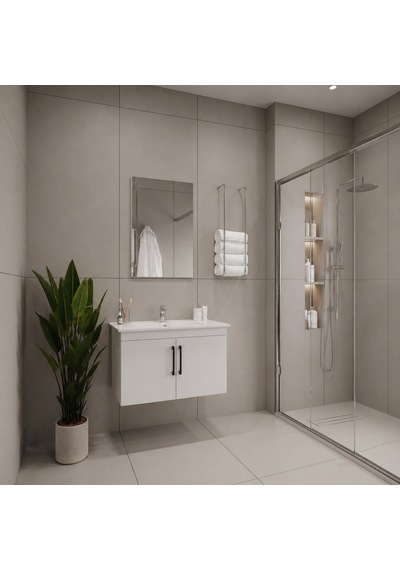 Creavit D20 Banyo Dolabı Seti Çekmeceli 65 Cm Beyaz