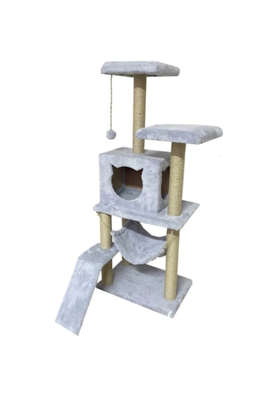 Reyo Pet S9 Kedi Tırmalama Kulesi Platformlu 124 Cm Gri
