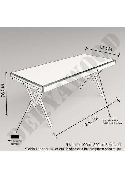 Doğal Ahşap Mutfak Masası-70-180-76 Cm Natürel