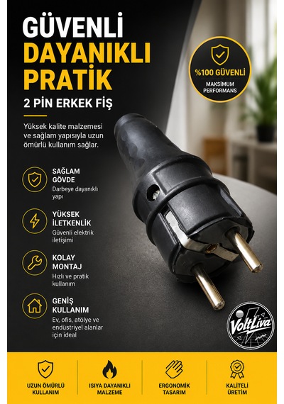 Siyah Topraklı Erkek Fiş Vlt-02