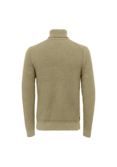 Only & Sons Onstuck 7 Roll Neck Knit Erkek Bej Kazak - 22022595