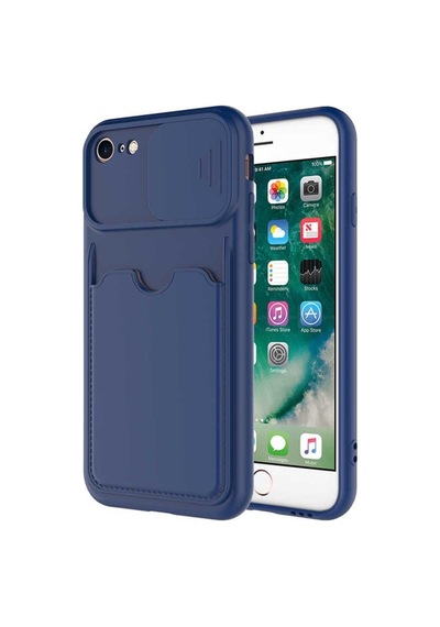 Apple Uyumlu iPhone Se 2022 Kılıf Zore Kartix Kapak Lacivert