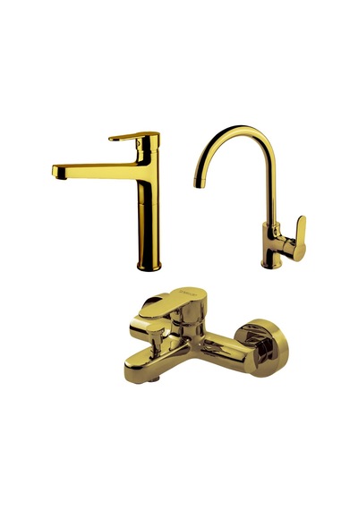Domino Altın Banyo,evye,çanak Lavabo Bataryası 971538-971518-971008