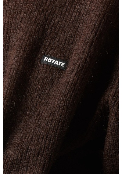 Rotate Birger Christensen Oversized, Mohair Ve Yün Karışımı Kadın Kazak Kahverengi