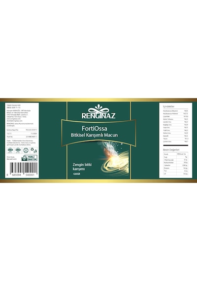 Fortiossa Bitkisel Karışımlı Macun 420 Gr