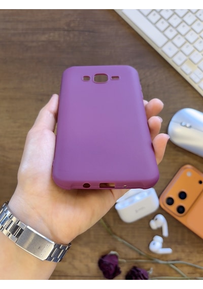 Samsung J7 2015 Uyumlu Kamera Korumalı Darbeye Dayanıklı Renk Atmayan Fab Silikon Kılıf Mor