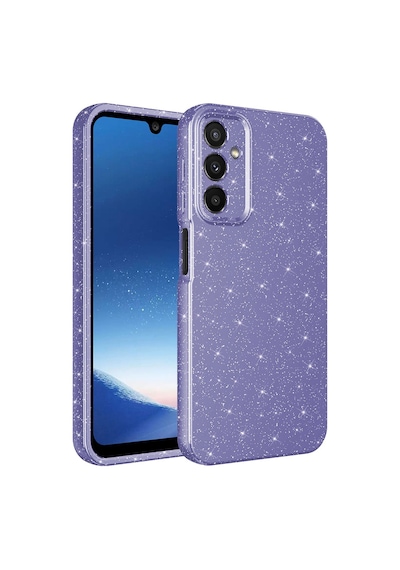 Galaxy Uyumlu A24 Kılıf Kamera Korumalı Simli Silikon Üstün Koruma Pazarplus Mor