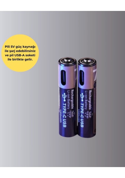 Buğz Aaa Boyutunda Usb Şarjlı Pil Kompakt Tasarım, Geniş Uyumluluk