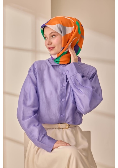 Silk Home Aura Eşarp 140001-17 Mor, Eflatun, Gri, Beyaz,turuncu, Yeşil