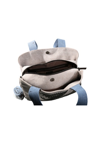 Biem Accessory Biem Bej-kahve Denim Salaş-retro Taş Trok Döşemeli Çanta Çok Renkli