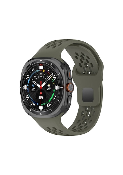 Galaxy Uyumlu Watch Ultra 47mm Zore Krd-119 Delikli Tasarım Silikon Kordon-derin Yeşil