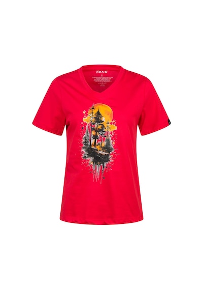 2as Alone Baskılı V Yaka Kadın T-shirt 413 Kırmızı