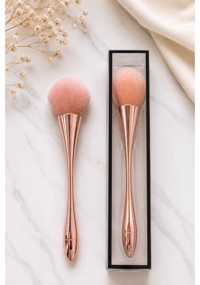 Allık Pudra Fırçası Ultra Yumuşak Büyük Makyaj Fırçası Rose Profesyonel Allık & Bronzer Fırçası