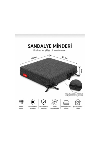 Comfort Plus Sandalye Koltuk Minderi 40x40 Bağcıklı Fermuarlı Yıkanabilir Balkon Bahçe Minderi 4 Lü Antrasit 4 Lü Comfort Plus Sandalye Koltuk Minderi 40x40 Bağcıklı Fermuarlı Yıkanabilir Balkon Bahçe Minderi 4 Lü Antrasit 4 Lü