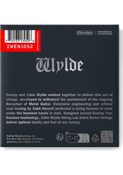 Jim Dunlop Zakk Wylde String Lab Elektro Gitar Teli 10-52