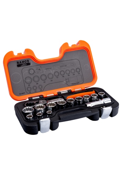Bahco S140t Mafsallı Lokma Takımı Geçirmeli Tip 14 Parçalı Set