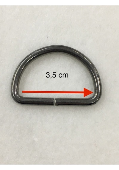 Karantuhafiye Çanta Halkası D Demir 3,5 Cm 4 Lü Set Antrasit Antrasit