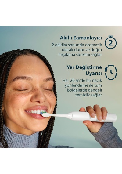Türk Philips Sonicare 2100 Sonic Şarjlı Diş Fırçası, 3 Kat Plak T