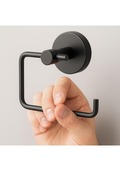 Siyah Kapaksız Wc Kağıt Aparatı Vidalı Paslanmaz Metal Duvar Tipi Tuvalet Kağıtlık Banyo Aksesuarı Diğer