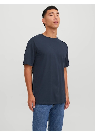 Jack & Jones Jack&jones 12156101 0 Yaka Erkek Basic Tshirt - Lacivert Lacıvert