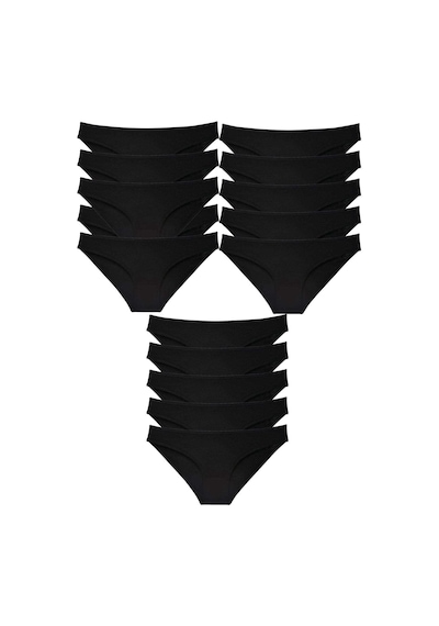 Royaleks 15 adet Süper Eko Set Likralı Kadın Slip Külot Siyah RYL-EKO15001 Siyah
