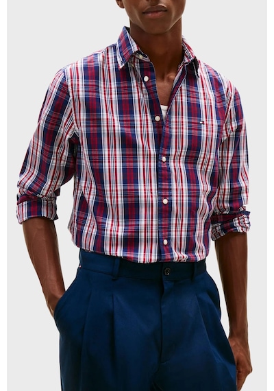 Tommy Hilfiger Erkek Gömlek Mw0mw41712 0ms Lacivert-beyaz Lacivert-beyaz
