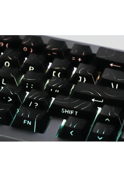 Mekanik Klavye Kontur Keycaps Seti- 97 Tuş Şeffaf Rgb Uyumlu Çizgili Tuş Takımı