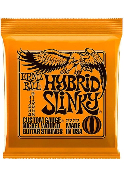 Vkemall Ernie Ball 2222 Hibrit Slinky Nikel Sarılı Elektrik Gitar Telleri 9-46 Çok Renkli