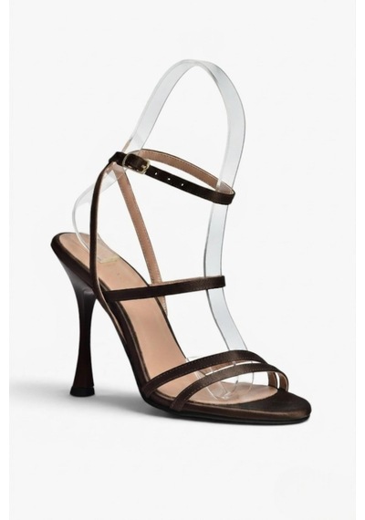 Fox Shoes Y752115204 Kahverengi Kumaş İnce Topuklu Kadın Ayakkabı